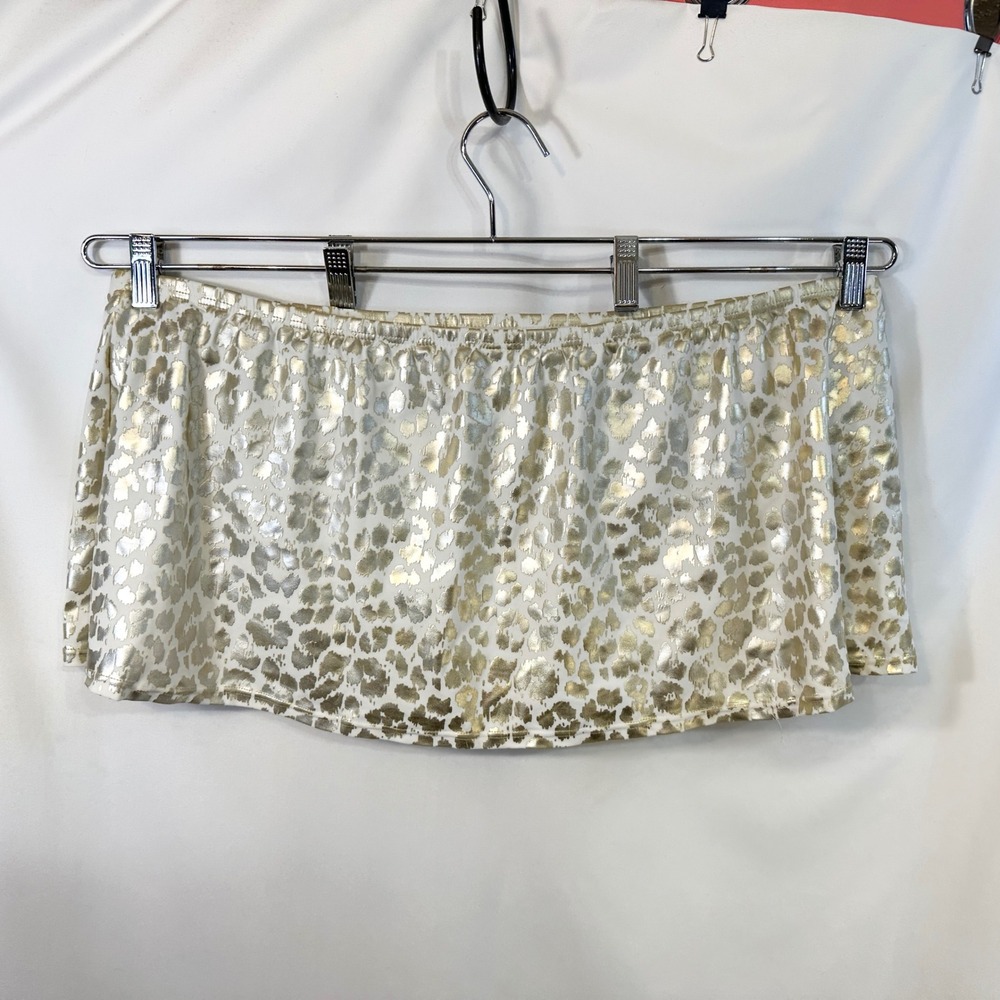 Cacique Swim Plus Size 42DDD 22W Swimsuit Tankini Gold Metallic Cheetah Set 179 - Picture 9 of 13